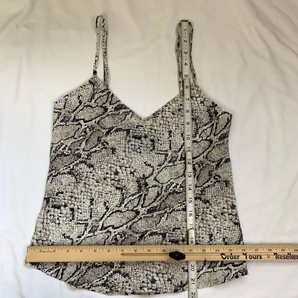 Reformation Rhodes Silk Snake Print Tank Top Cami XS White Black Python Boa - Picture 5 of 10
